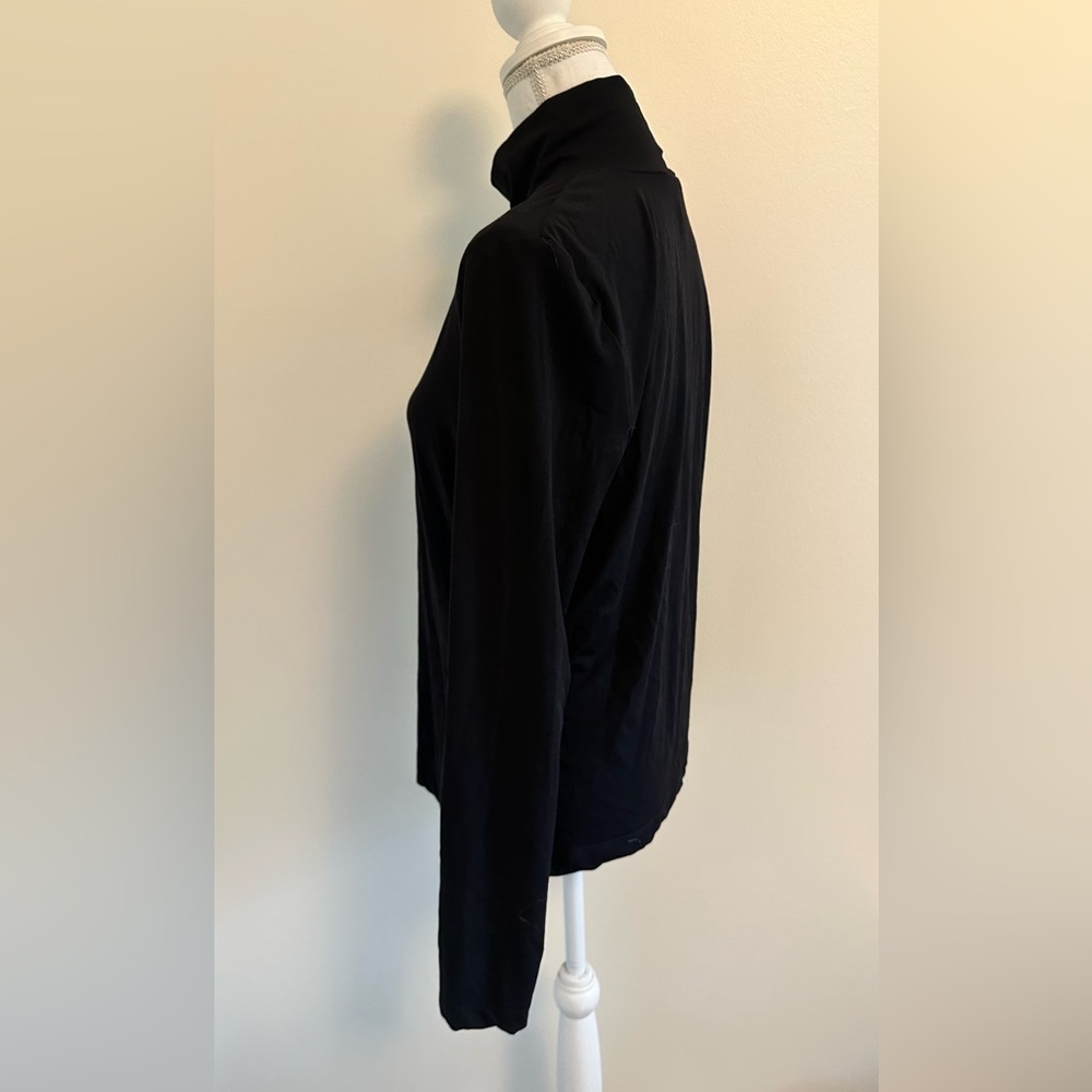 St. John Caviar | Black Long Sleeve Turtleneck Top - Picture 2 of 7